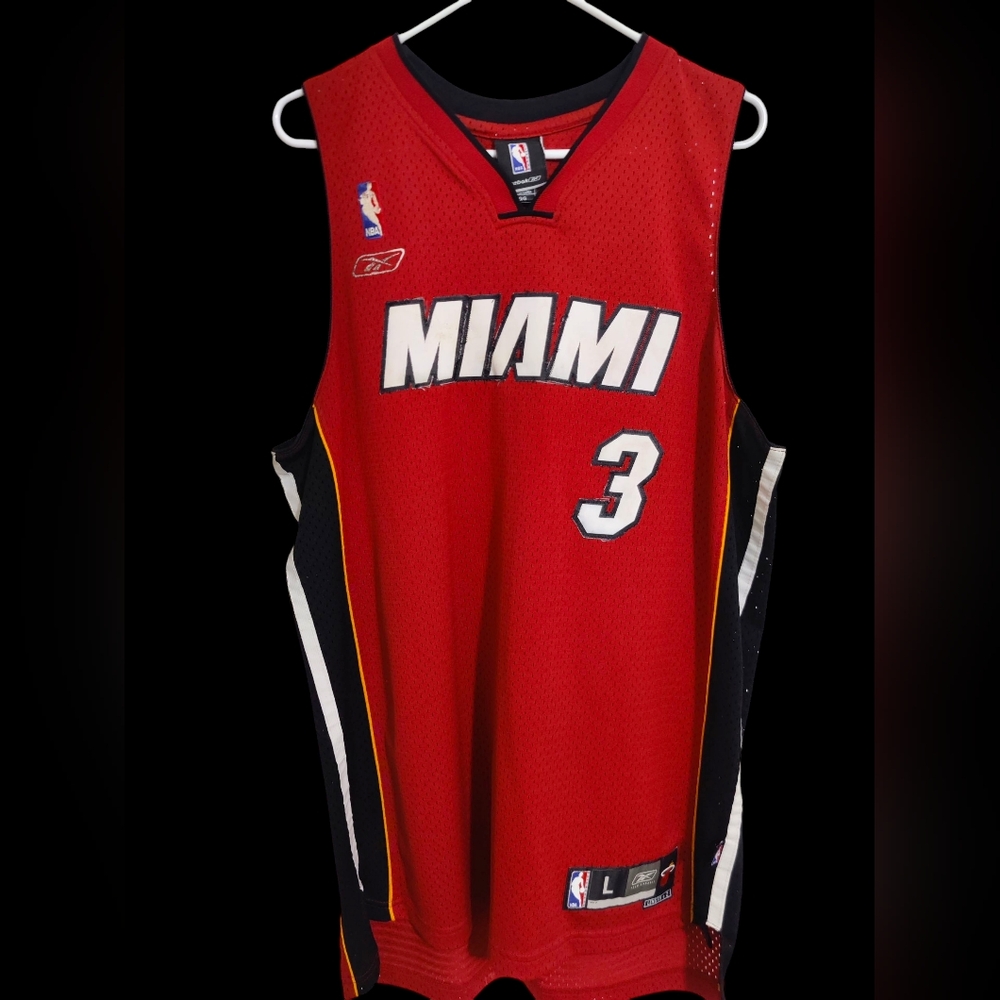 Reebok NBA Dwyane Wade #3 Red&White Miami Heat Jersey Alternate Colorway